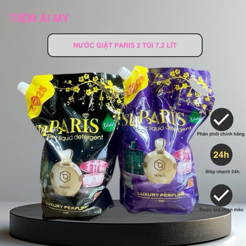 Combo 2 túi giặt 7,2L Nước giặt xả Paris hương nước hoa. Làm sạch- Lưu hương dryer sheet