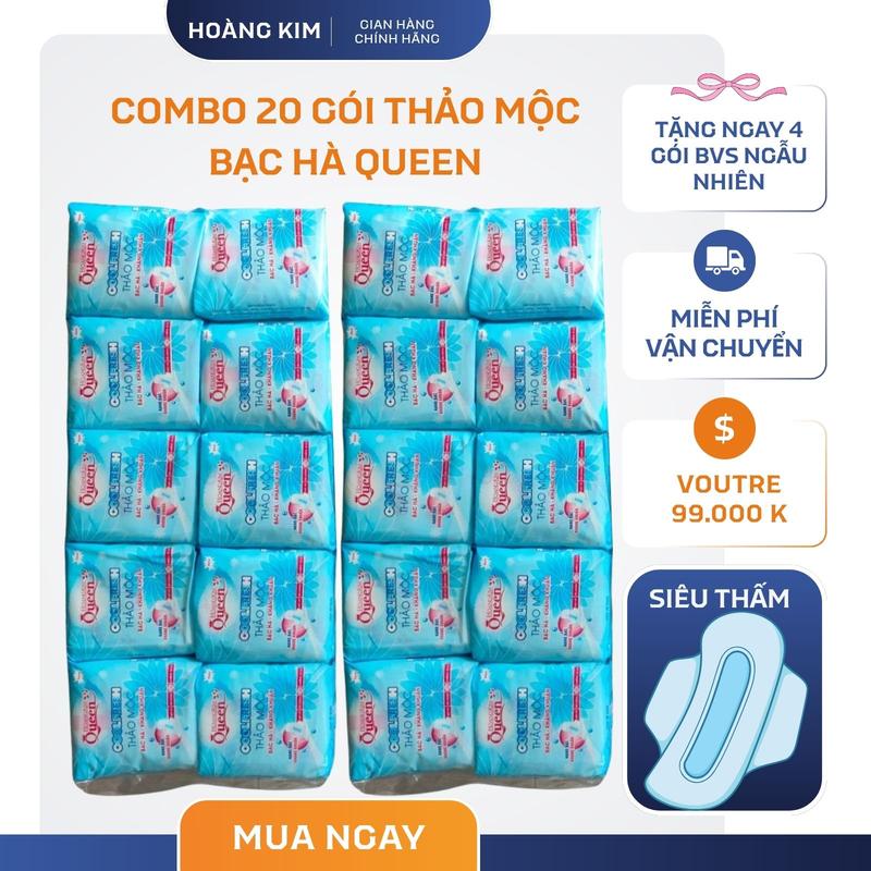 20 GÓI TẶNG 4 Gói Băng The Mát Thảo Mộc Thấm Hút Tốt Cho Ngày Kinh Nguyệt Mặt Bông Mềm Thấm Hút Tốt Tampon Nữ bvs