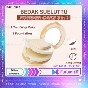 FUFUMISE | IMPLORA Bedak Sueluttu Powder Cake 3in1 320 | Two Color Two Way Cake One Foundation | Bedak Padat | BPOM Wajah Compact