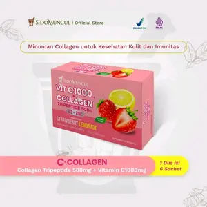Sidomuncul Collagen BOX isi 6S C1000 D3 Zinc - Sido Muncul Colagen C 1000 Zing D - Serbuk Vit C Colagen Zink BPOM HALAL