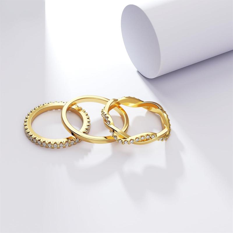 Tewiky Stackable Rings For Women Non Tarnish Dainty Real Rings - TikTok ...