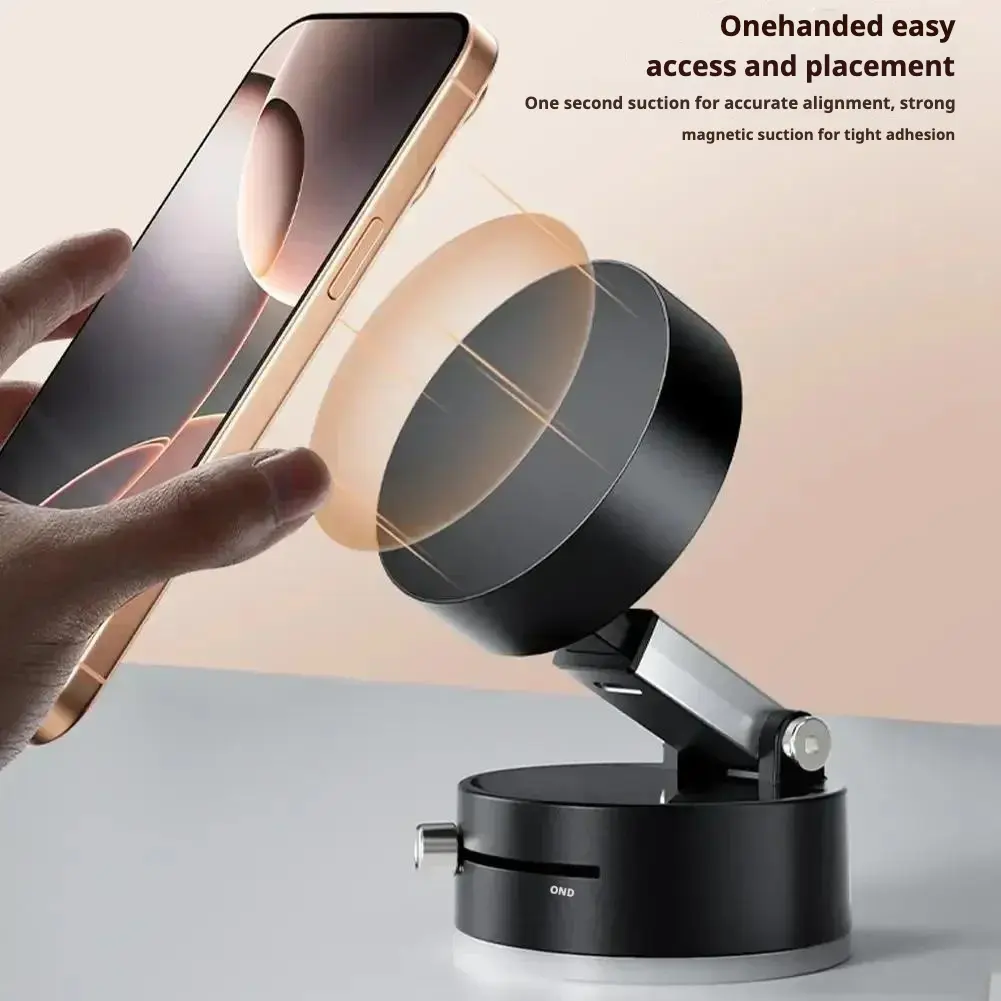 Pemegang Telefon, dengan Sedutan Magnetik dan Lekatan Seluruh Permukaan, Boleh Laras dan Boleh Dilipat, Serasi dengan Lekap Cawan Sedutan Sesuai untuk Konsol Pusat, Papan Pemuka, Cermin Depan dan Skrin Pintar Serasi dengan semua telefon pintar