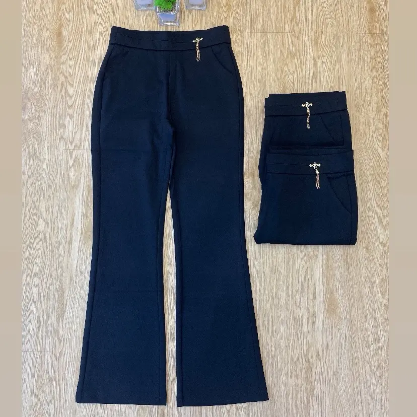 Celana cutbray hitam wanita panjang bahan soft jeans