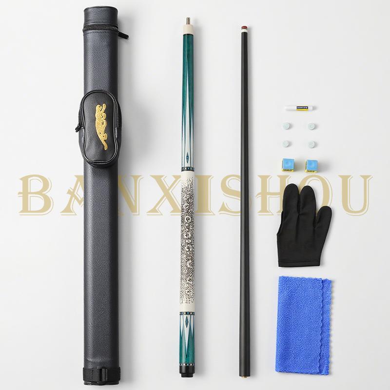  Bộ cơ bida Carbon - 12,5mm - Bao gồm 6 phụ kiện  Hộp da Găng tay Bột bi Đầu da Khăn lau Keo dán  Cơ bida cao cấp-;LANzhanshi 