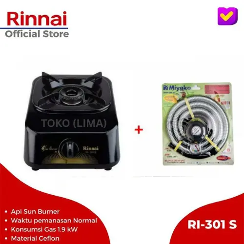 Rinnai RI-301 S Kompor Gas 1 Tungku RI-301S / RI301S