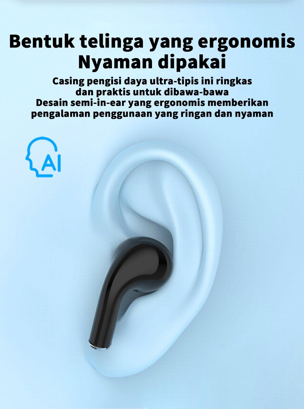 AI Wireless Tws Smart Touch Control Headphone Nirkabel Bluetooth 5.2 Earphone Sport Earbud Headset Musik untuk Semua Ponsel Pintar