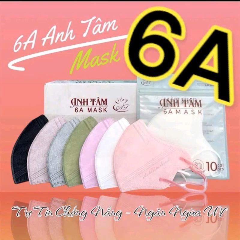  COMBO 200-100C Khẩu Trang 6A Anh Tâm 4 Lớp Kháng Khuẩn Chống Nắng Gò Má Chống Bụi Mịn Chống Tia UV 
