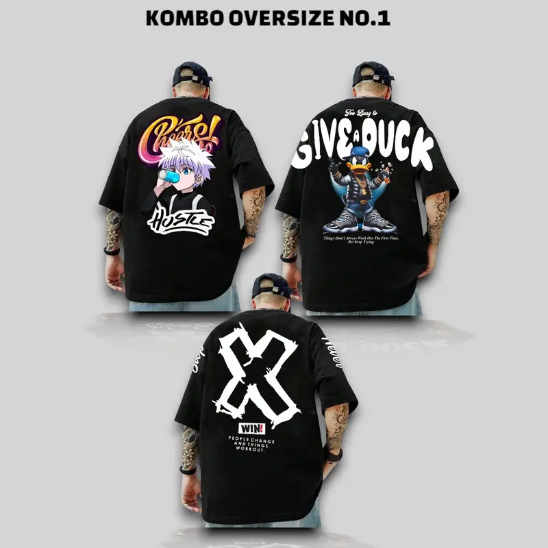 PROMO KAOS MOTIF 3PCS 100RIBUAN KAOS JUMBO /KAOS T-SHIRT OVERSIZE PRIA /KAOS DISTRO VIRAL TERPOPULER 1