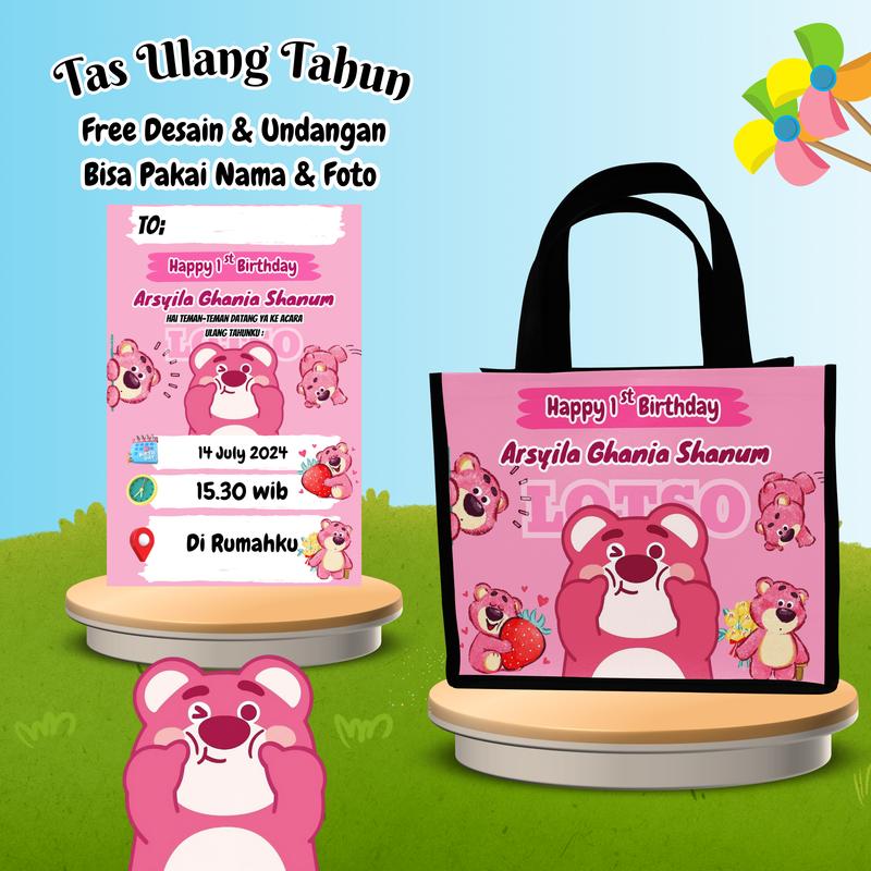 Paket 30 Tas Ulang Tahun Anak Laki Laki dan Perempuan Model Best Seller Kain 2