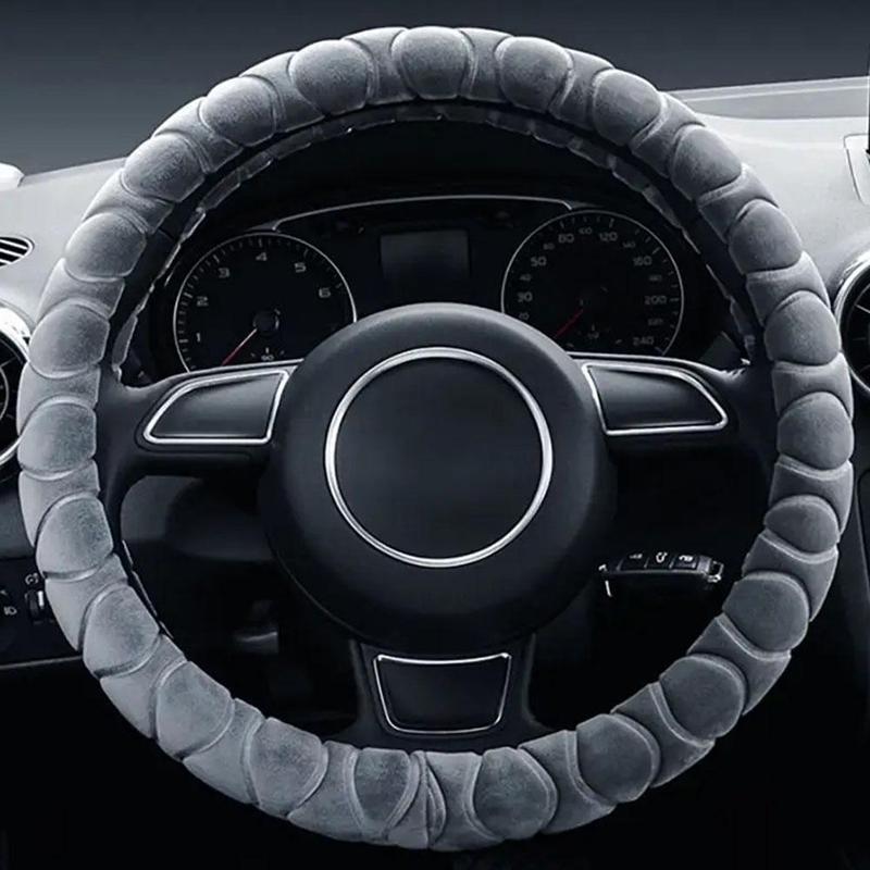 7 Colors Short Plush Car Steering Wheel Cover Universal Winter Warm Elastic Band Grip Protective Cover 5