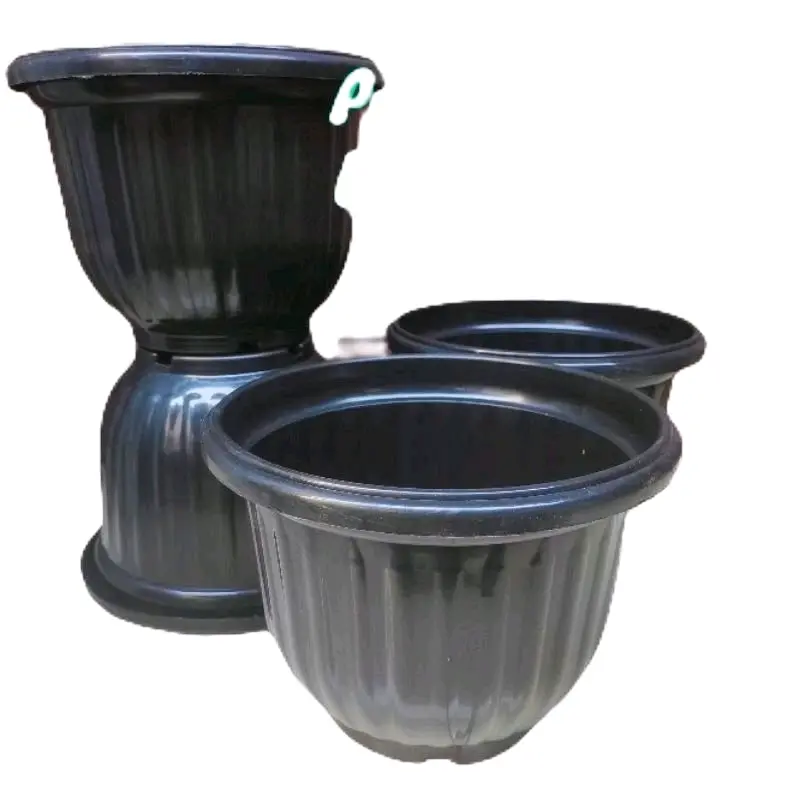 Pot Bunga Kode 30 Belimbing Hitam & Pot 30 Matahari Hitam Plastik Berkualitas Tinggi Diameter 26 cm untuk Berbagai Jenis Tanaman