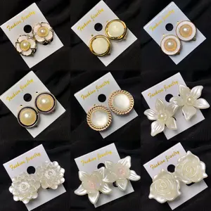 Anting Klip Hijab Model Terbaru Aksesories Wanita Earrings Manik - Handmade Unik dan Spesial