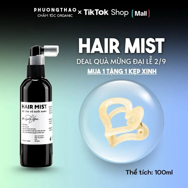 Xịt Tinh Dầu Vỏ Bưởi Xanh 100ml Hỗ Trợ Giảm Rụng, Mọc Tóc - Chăm Sóc Tóc