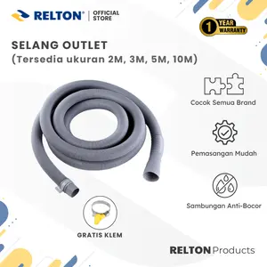 RELTON Selang Pembuangan Air Mesin Cuci Outlet Washing Machine Hose 2 Meter 3 Meter 5 Meter 10 Meter