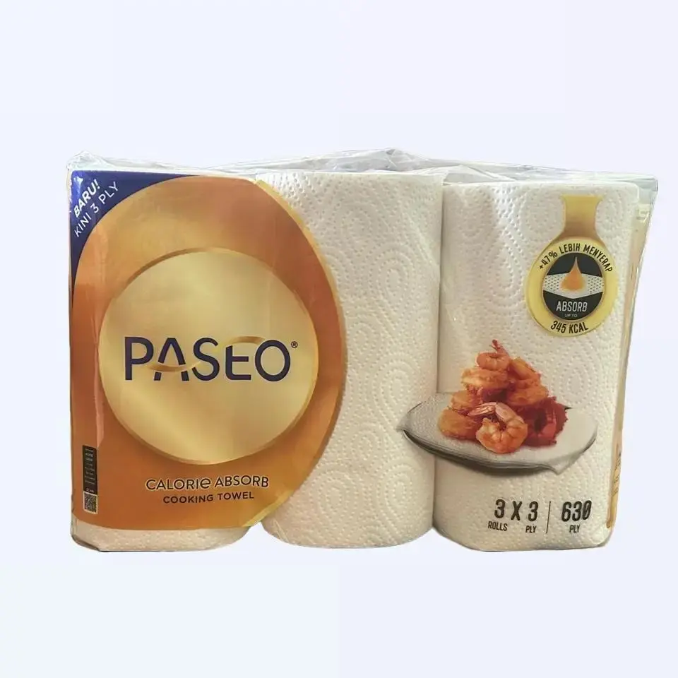 Paseo Tissue Paseo Cooking Towel Isi 3 Calorie Absorb Hingga 234 Kcal Ideal untuk Masak Sehat Bahan Hygienis 100% Serat Alami Absorb Oil