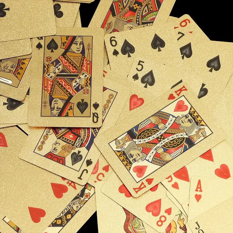 Kartu Remi Poker Bahan Lapisan Foil Waterproof Dollar - TH73A - Golden 5