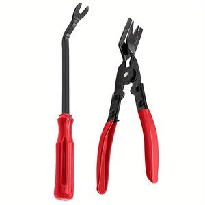 Kit de herramientas para quitar molduras y clips automotrices (2 piezas), extracción de clips de panel del auto, remoción de grapas de plástico, juego de palancas para reparación de paneles de puerta y tablero de instrumentos