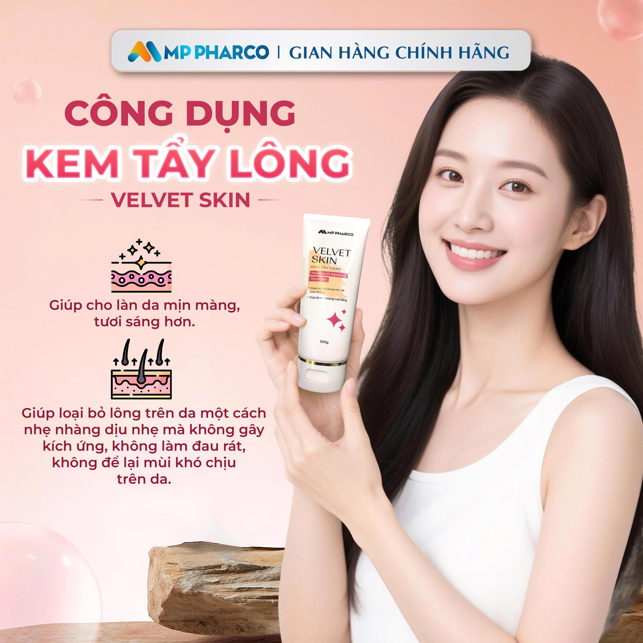 MP15 Kem tẩy lông VELVET SKIN dịu nhẹ dành cho cả nam và nữ ,Tuýp 100g