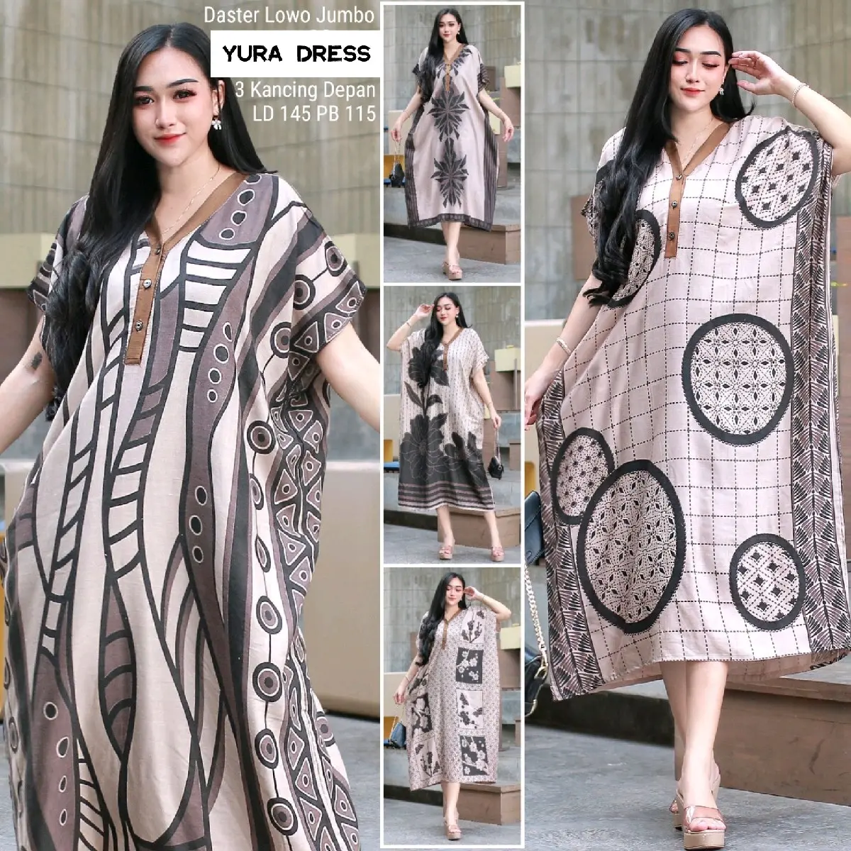 BUNDLING 3PCS DASTER LOWO Jumbo XXXL Busui Bumil Nyaman Rayon Adem