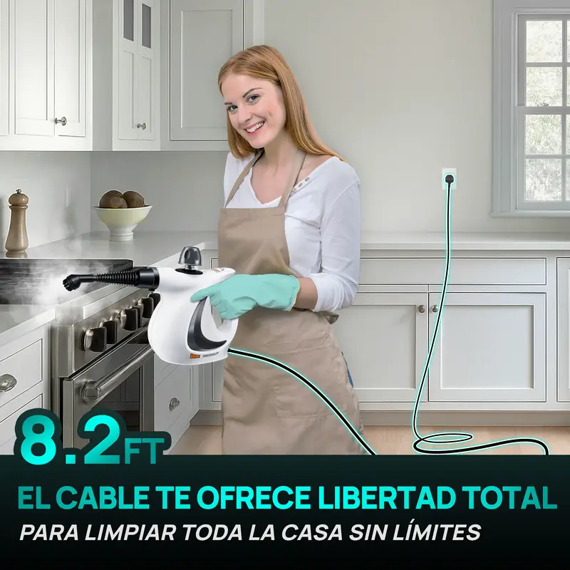 REDHUT Limpiador a Vapor Portátil con 12 Accesorios, Alta Presión y Ecológico, Limpieza Profunda y Desodorizante para el Hogar, Cocina y Baño - Foto 4