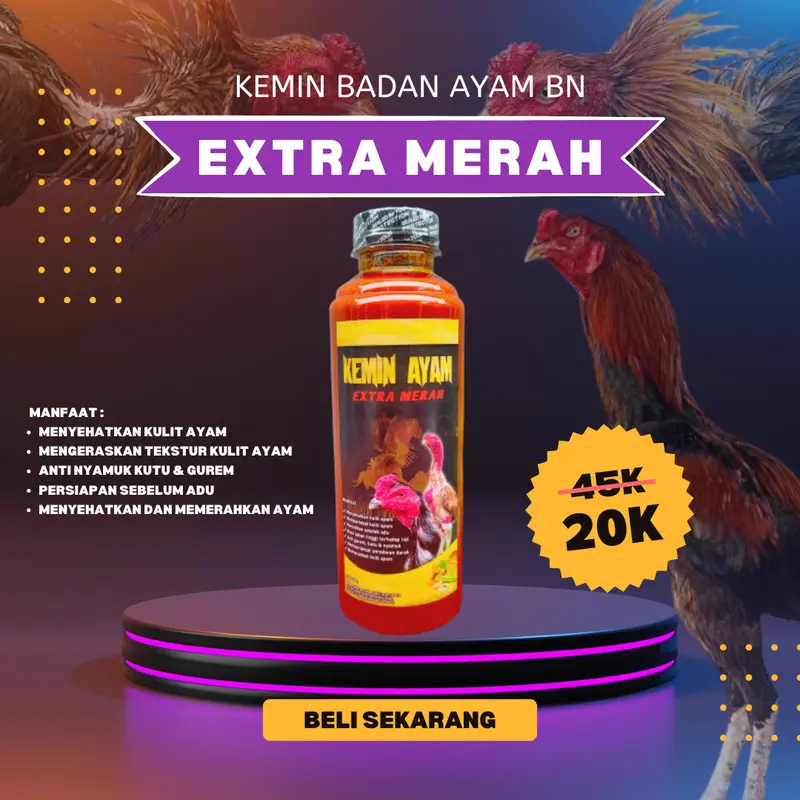 KEMIN BADAN BN  EXTRA MERAH - Agar Kulit Ayam Tebal dan Merah Merona - BN kaki 0