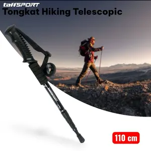 TaffSport Tongkat Hiking Pendakian Telescopic Trekking Pole Aluminium 110cm untuk Aktivitas Outdoor
