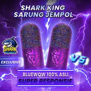 【100% ASLI】BlueWow Shark King V5 Sarung Jempol Fire blue Bahan Superkonduktor Layar Sentuh Game Mobile Sarung Tangan Jari Anti Keringat Tidak Akan Merusak Sentuhan Cocok untuk Dapat Digunaka Cocok untuk Semua Game Freefire finger game