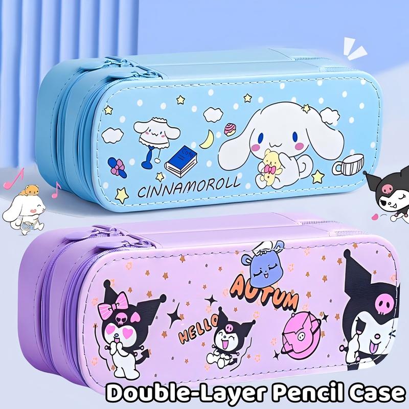 Hộp Đựng Bút Sức Chứa Lớn, Thích Hợp Cho Học Sinh, Thiết Kế Sanrio, Có Khóa Kéo, Hộp Văn Phòng Phẩm, Đồ Dùng Học Tập