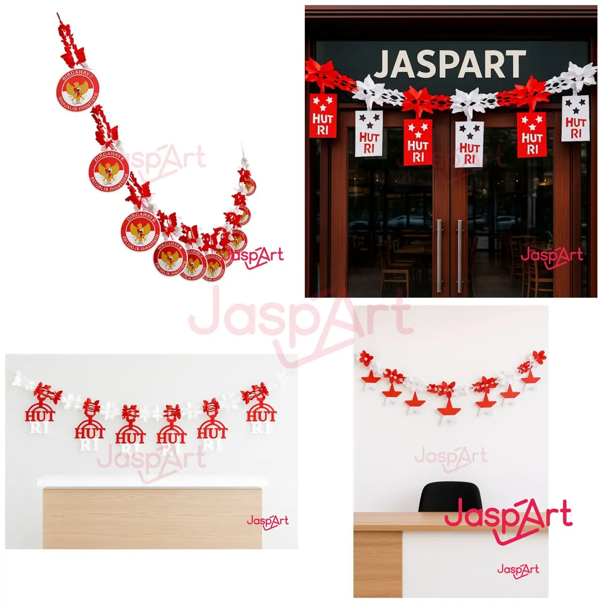 Hiasan Tarik HUT RI Dirgahayu Republik Indonesia Tarikan Merah Putih  Kemerdekaan RI 17 Agustus Garland Banner Hiasan HUT RI