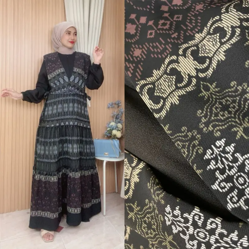 Joley Cloth - Khalila Dress Lionel Richie Outfit Simple Mewah  Kekinian Allsize Busui Gamis Pesta Muslim Wanita Lembut Wudhu Katun Panjang Motif Maxi Crinkle Casual Kondangan 8