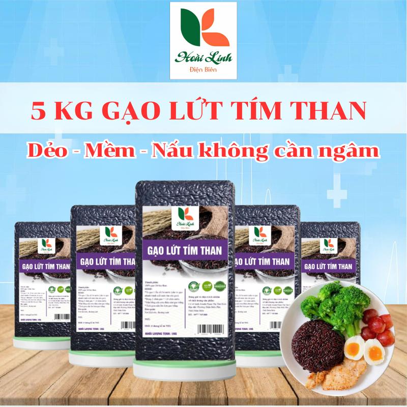 Combo gạo tẻ lứt tím than dẻo mềm thơm ngon Eatclean thực dưỡng Healthy ăn kiêng hữu cơ tự nhiên đóng mỗi túi 1 kg hút chân không - Hoài Linh Điện Biên