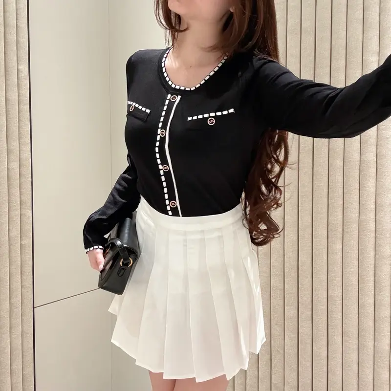 [LUXE.DLABEL] -  F70 TOP [ Atasan Rajut Wanita Atasan Rajut wanita Atasan lengan panjang rajut Kaos wanita Vest wanita Atasan Wanita Atasan Halter tank wanita top Croptop 0