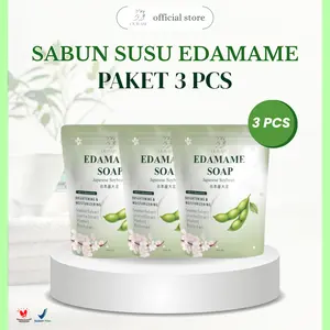 Ourabe Japanese Soybean Soap (PAKET 3 PCS) - Sabun Susu Edamame Jepang Pertama Dengan Niacinamide,Vitamin E dan Rico Extract
