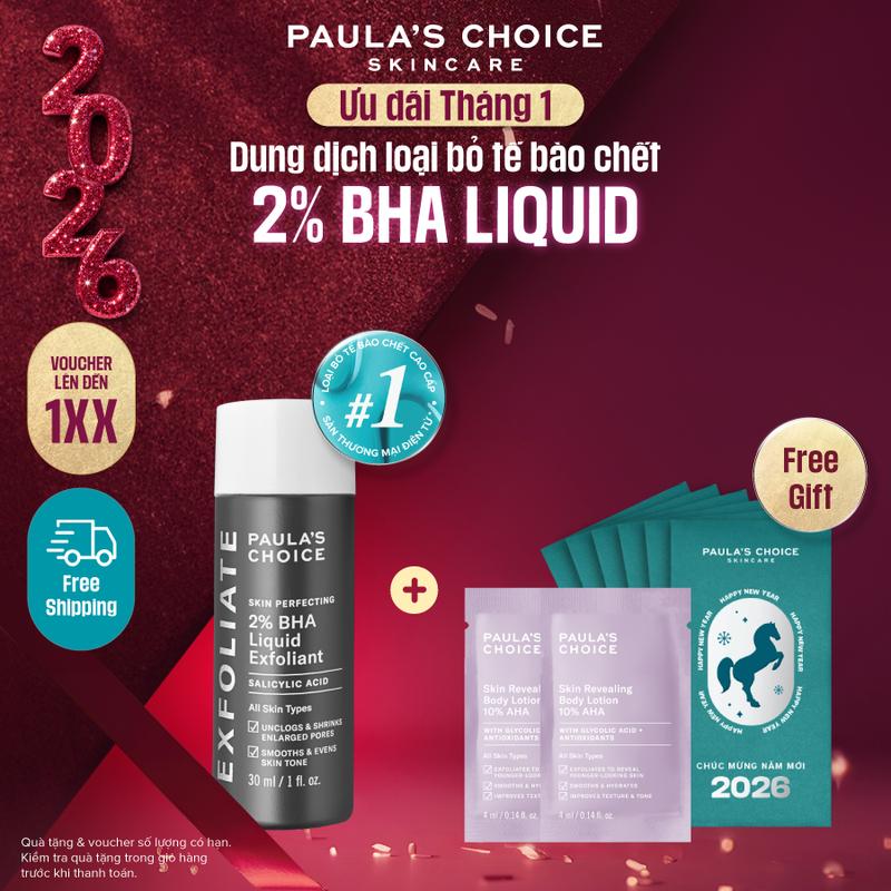 Tẩy tế bào chết hỗ trợ làm sạch sâu Paula's Choice Skin Perfecting 2% BHA Liquid Exfoliant 30ml 2016
