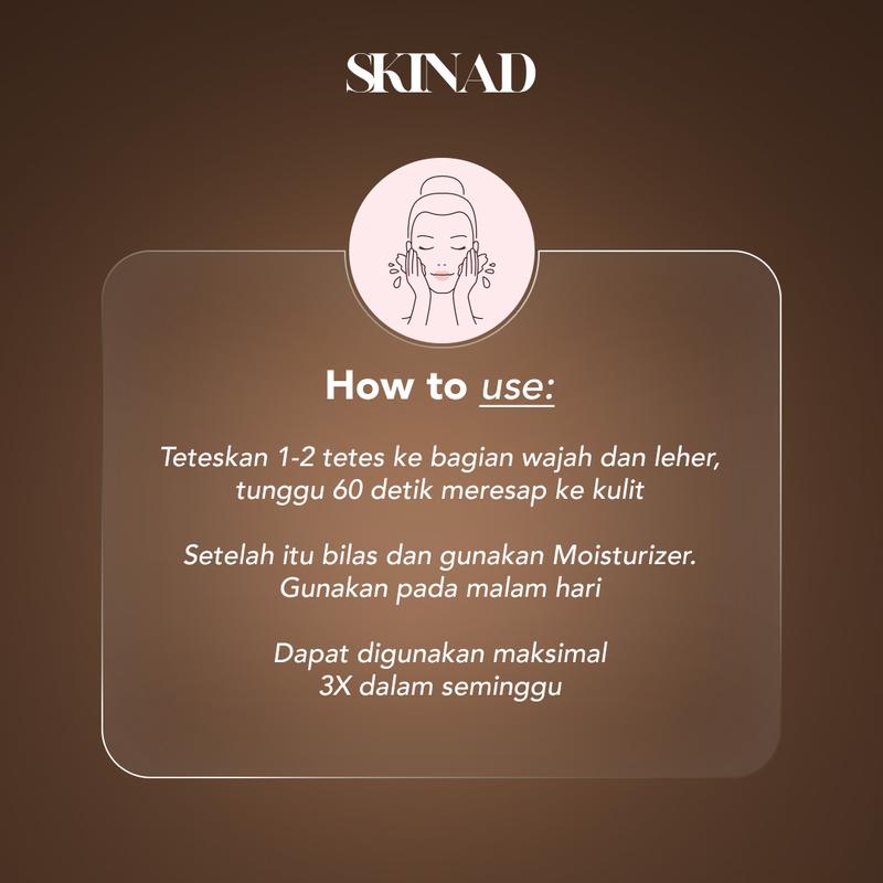 SKINAD AHA BHA PEELING SOLUTION (SERUM EXFOLIASI) Bundling 3 Pcs I Mengangkat sel kulit mati - Darkspot - Bruntusan - Mencerahkan - Mengontrol minyak - Mengecilkan pori-pori 3