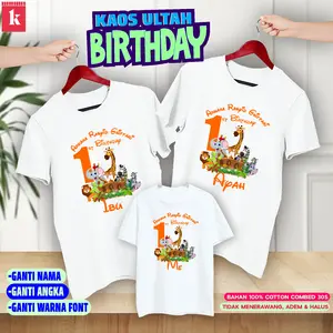KAOS COUPLE FAMILY BIRTHDAY KAOS ULANG TAHUN / TEMA ZOO / KAOS COUPLE KELUARGA CUSTOM
