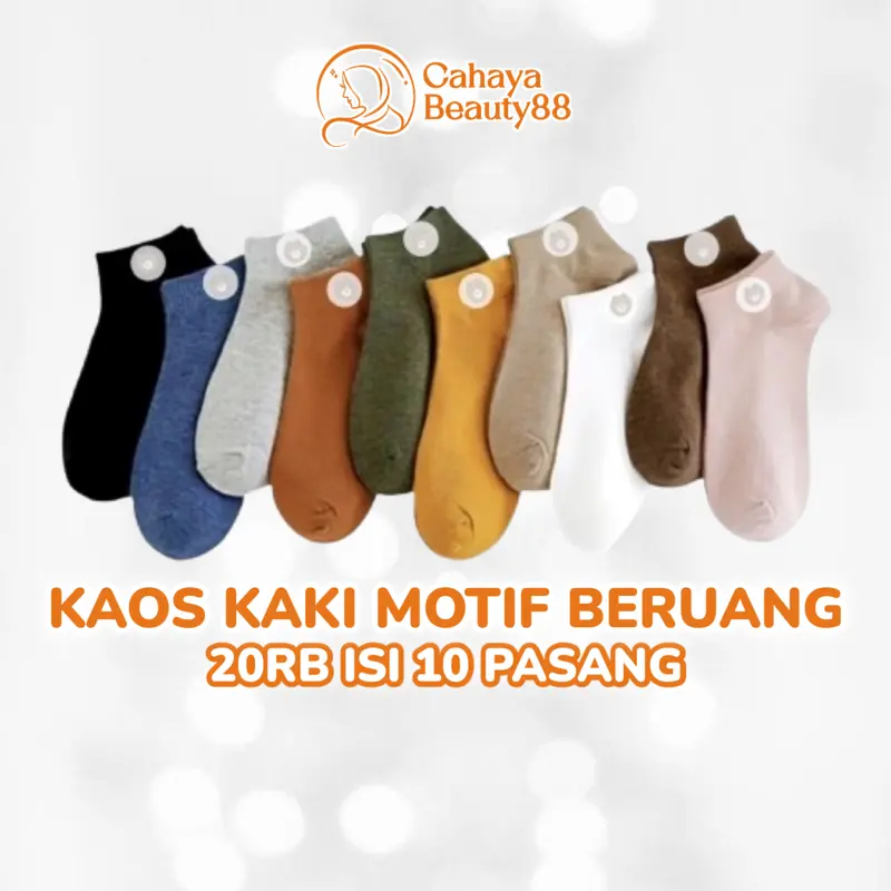 (20Rb Isi 10 Pasang) Kaos Kaki Motif Bear Mix Free Pouch 0