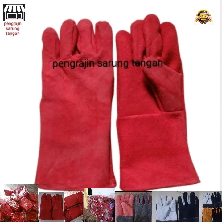 sarung tangan las kulit+pelindung tangan+ anti panas