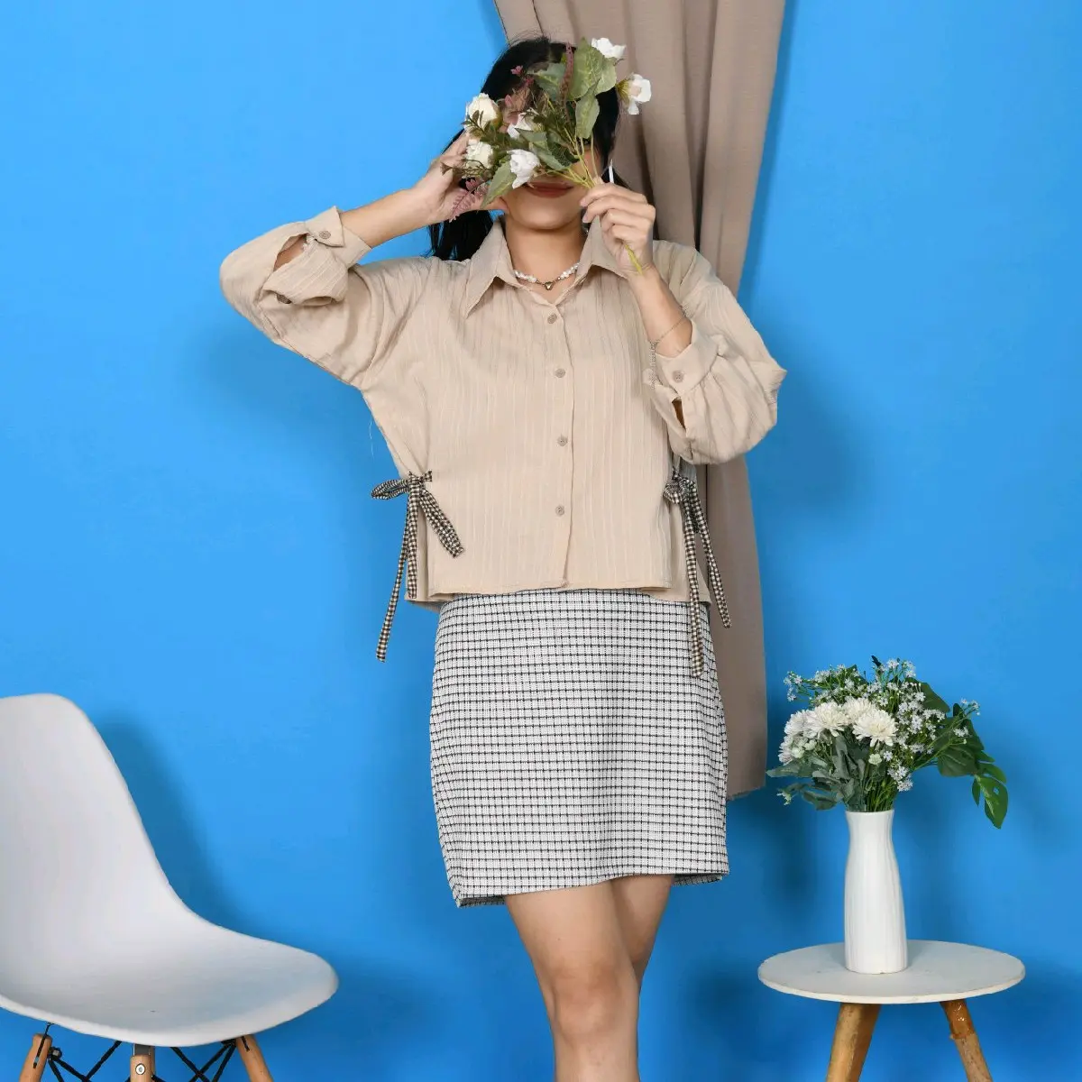 KEMEJA TANGAN PANJANG//BLOUSE KOREA//CROPTOP//KOREAN STYLE