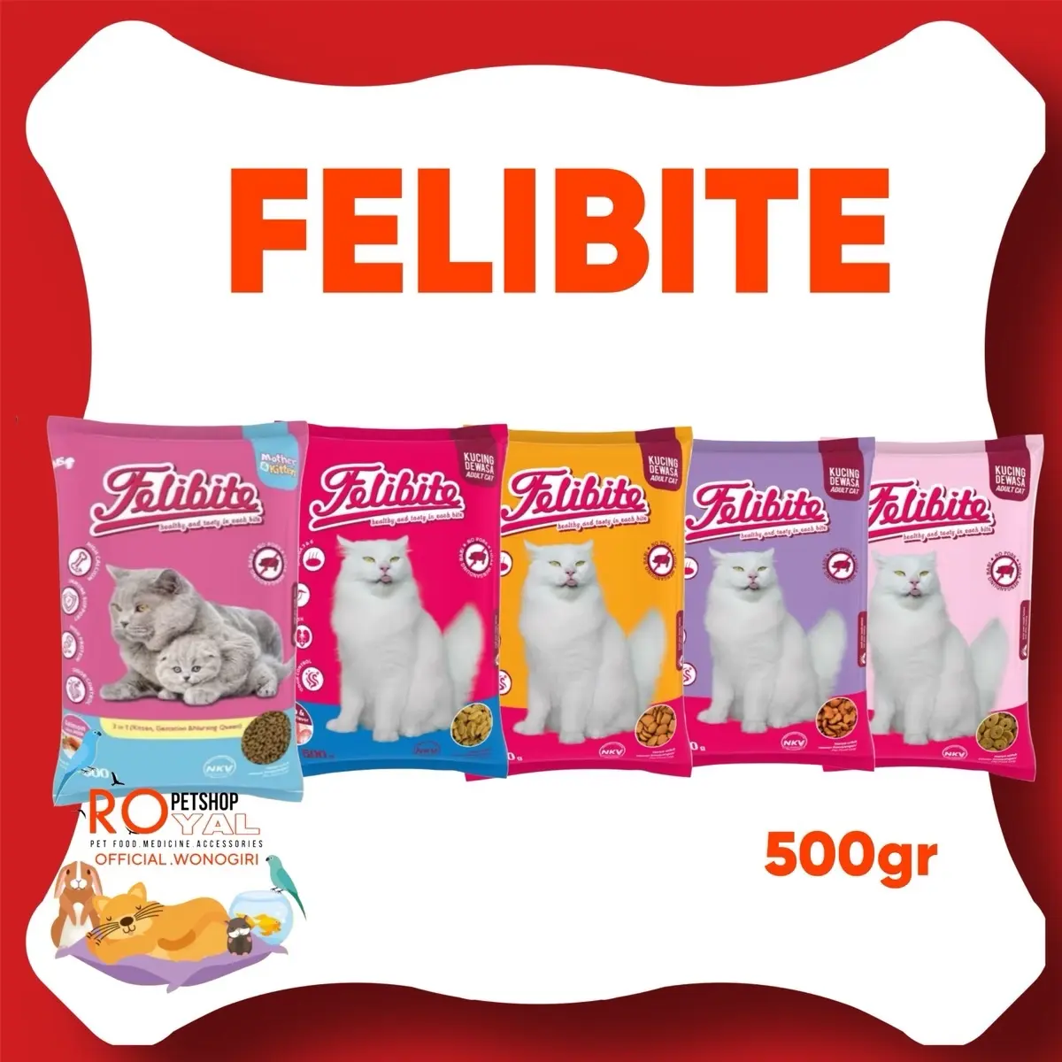 FELIBITE 500gr PAKAN KUCING Varian Kitten & Adult