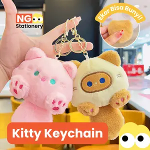 NG Stationery - Gantungan Kunci Kitty Key Ring Boneka Kucing Fluffy Bunyi Lucu