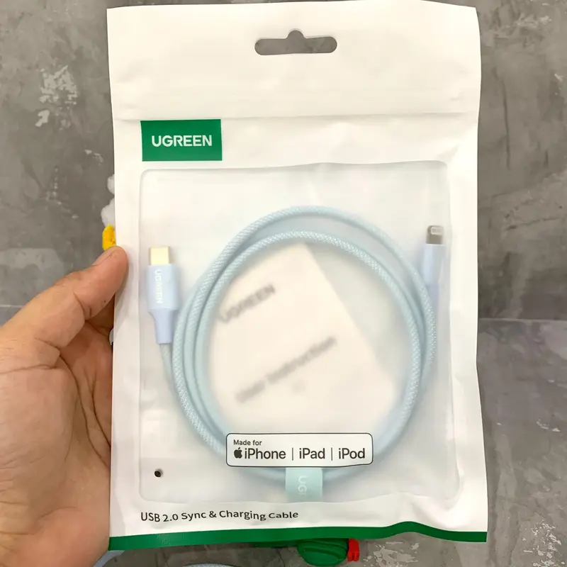UGREEN - KABEL USB UGREEN C TO IPHONE WEAVEN 1M Biru 5