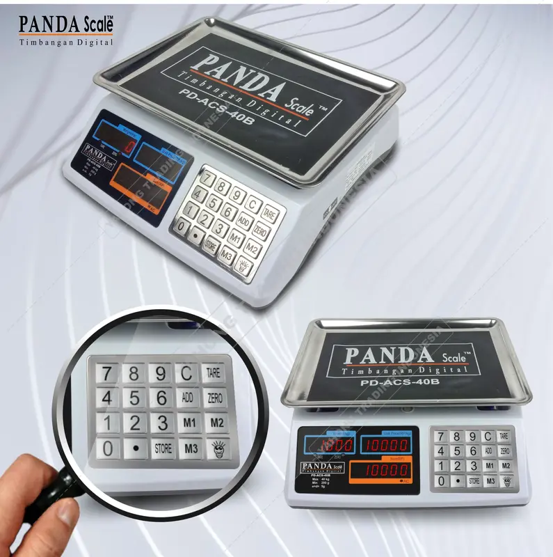 Timbangan 40kg Timbangan Digital Buah Laundry Ikan Ayam Daging Meja ACS 40 kg 40B PANDA SCALE 4
