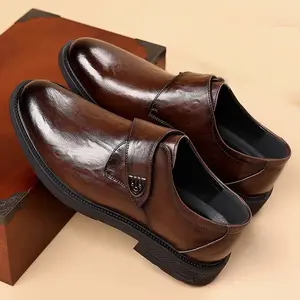 Sepatu Pantofel Pria Style Inggris Kulit Asli Model Baru, Bisnis Fashion Resmi Slip On, Kulit & Sol Super Lembut Anti Licin Tahan Aus, Nyaman Bernapas Cocok untuk Semua Kesempatan