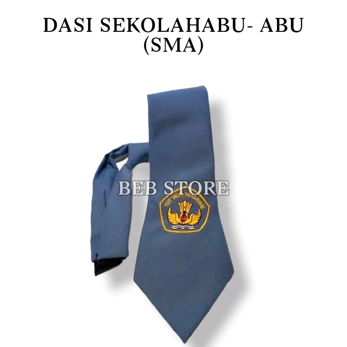 Dasi SMA sekolah asesoris sekolah warna abu abu logo bordil