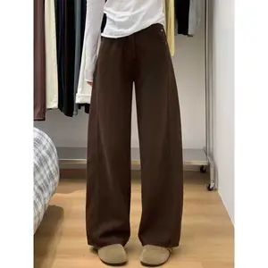 lulu-jeans Celana Jeans Panjang Wanita Celana Denim HighWaist Wanita Fashion Korean Cokelat Style straight loose