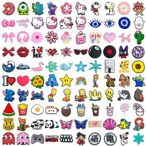 Penjualan 1 Buah Seri Kartun Shoe Charms DIY Sepatu Taman Sandal Pin Aksesori Sepatu Hadiah Ulang Tahun Anak Bahan PVC Warna Seperti Gambar Ukuran 2,5-3cm Dekorasi Sandal