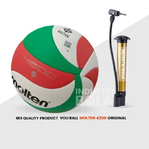 Bola voli voly Molten 4200 size5 Original 100% Real pick bergaransi satu paket pompa+pentilasi dan jaring Ball Outdoor