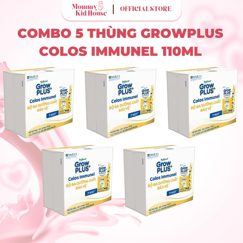   Combo Vàng  Combo 5 Thùng Nutifood Growplus Colos Immunel 24*110ml 