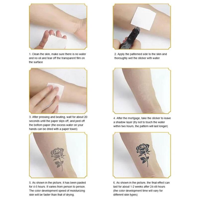 Hình Xăm Dán Cánh Tay Hoa, 1 Miếng, Hình Xăm Giả Tạm Thời Bán Vĩnh Viễn, Không Thấm Nước, 8 Kiểu Có Sẵn 3